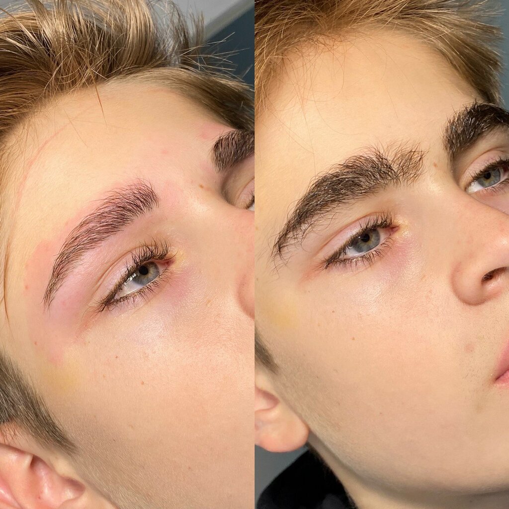 Мужское прореживание бровей