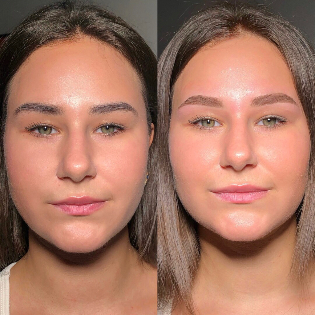 Работа с тёмными бровями (тонирование бровей в правильный оттенок + коррекция)