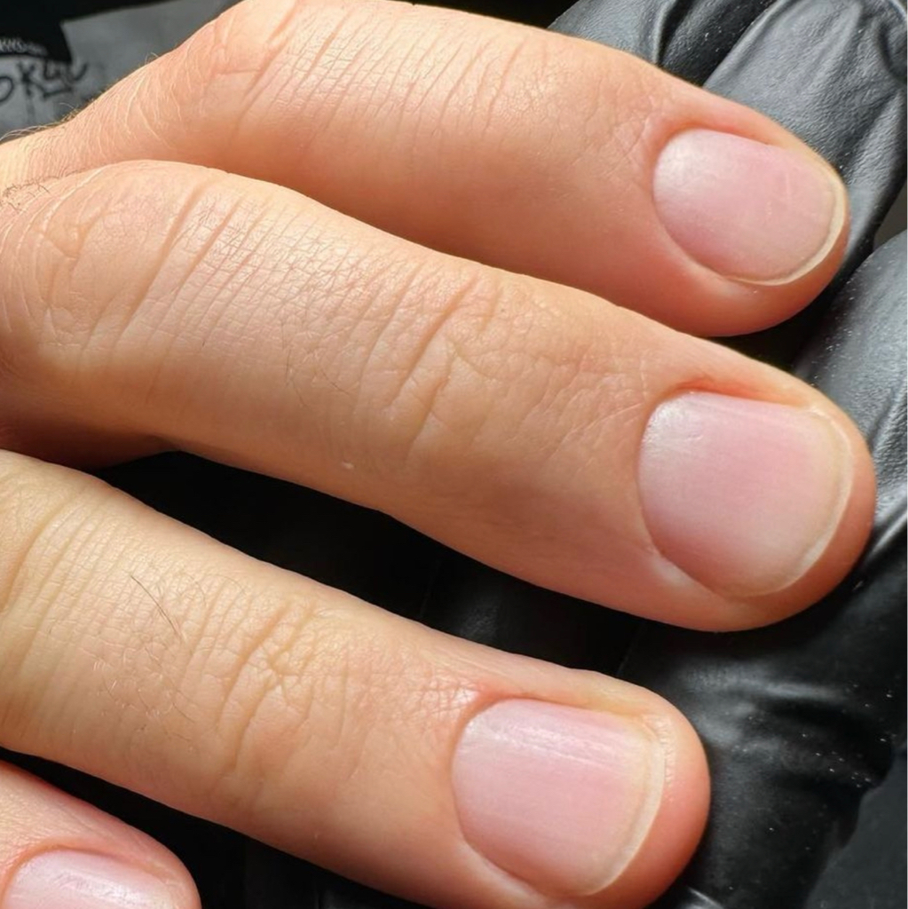 Man’s manicure with no polish