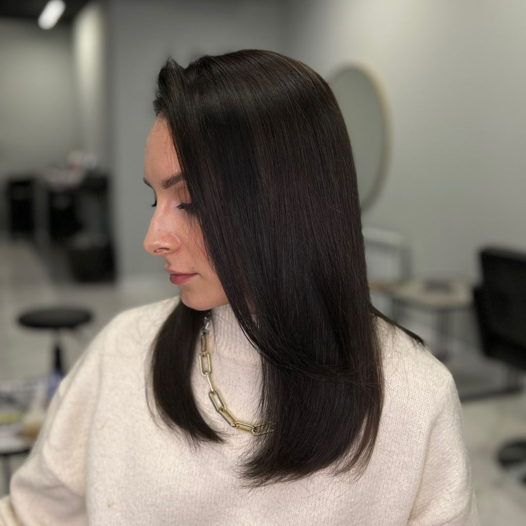 Окрашивание в 1 тон  Стойкий краситель (средняя длина) BUSINESS класс