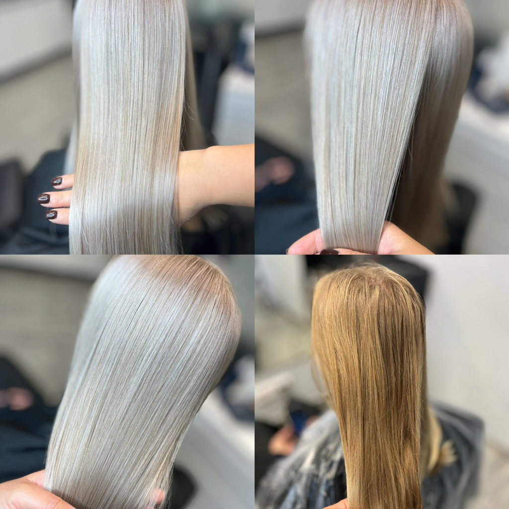 BLOND COMPLEX Сложное окрашивание (осветление +уход+тонирование +уход) 
длина волос  до плеч