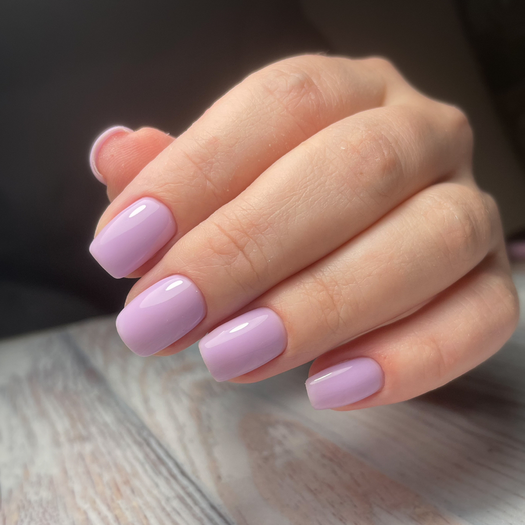 Комбинированный маникюр + покрытие в один тон