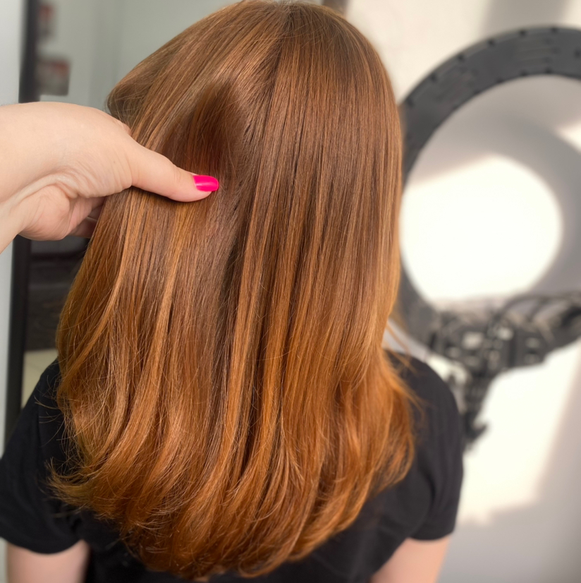 Однотонное окрашивание ( длина от лопаток до поясницы)