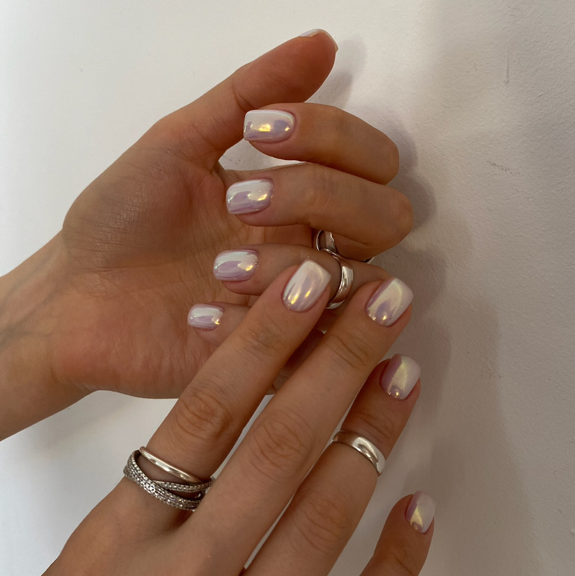 Комбинированный маникюр+покрытие, втирка