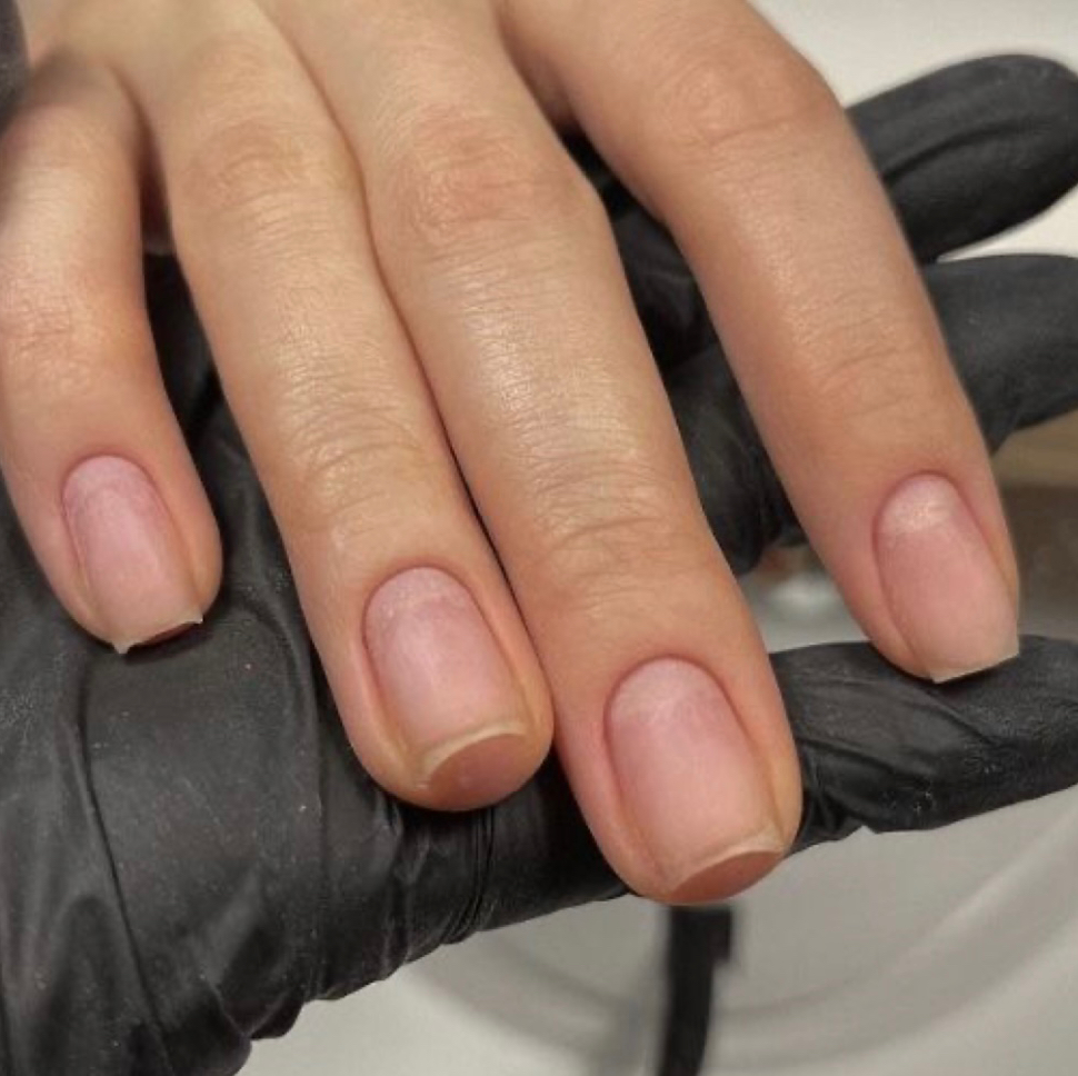 Комби маникюр без покрытия