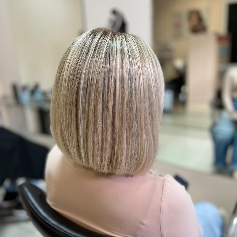 Мелирование+тонирование-короткие волосы